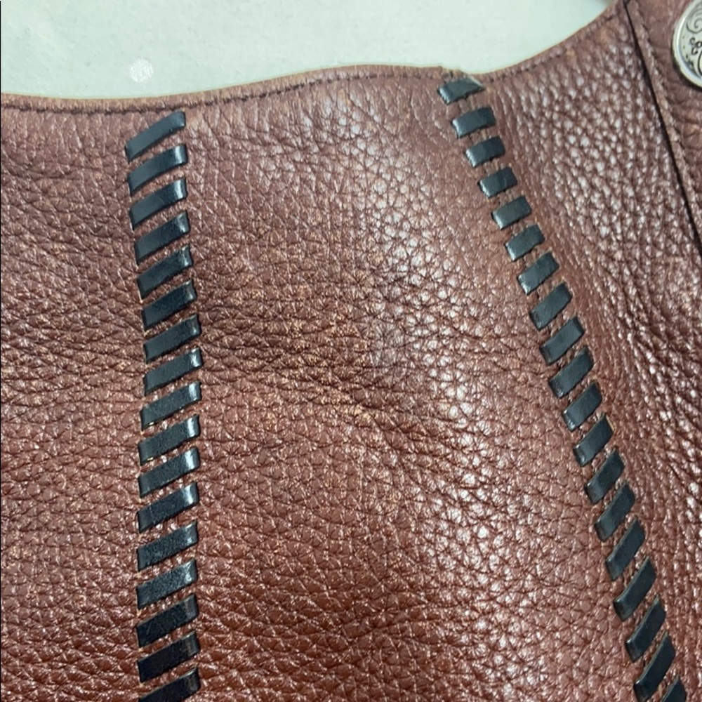 Auth Brighton Braided Handle Pebble Leather Purse - Picture 15 of 16